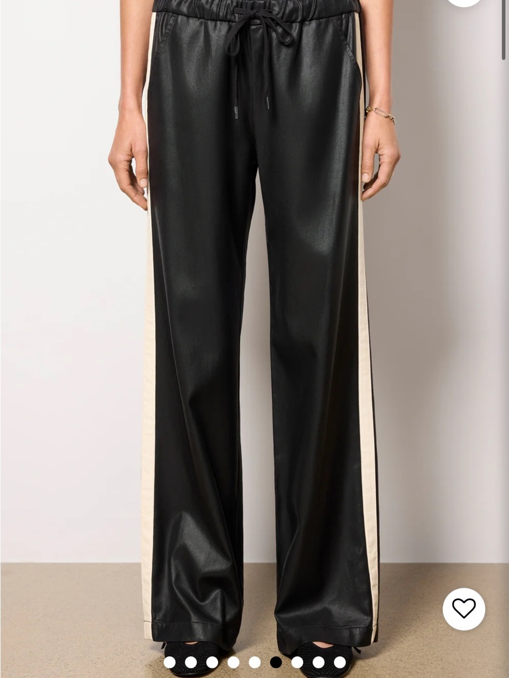 Sanctuary Black Coated Twill Track Pant